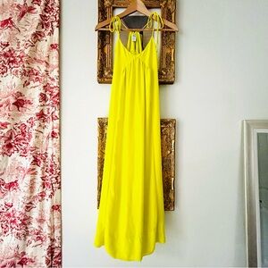 Bar III Chartreuse Lime Green Flowy Midi Dress